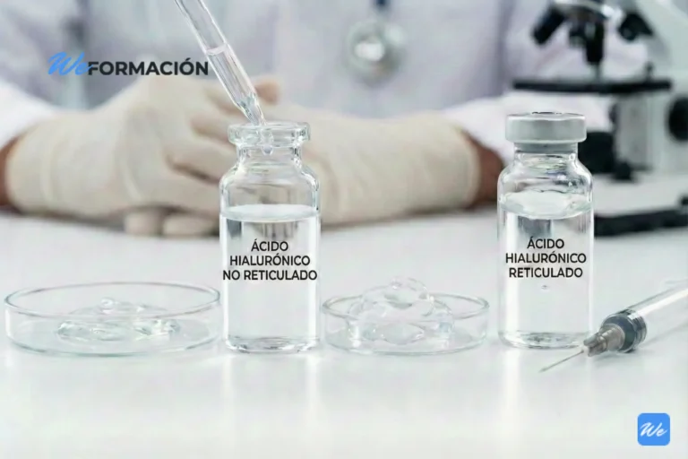 Ácido hialurónico reticulado y no reticulado