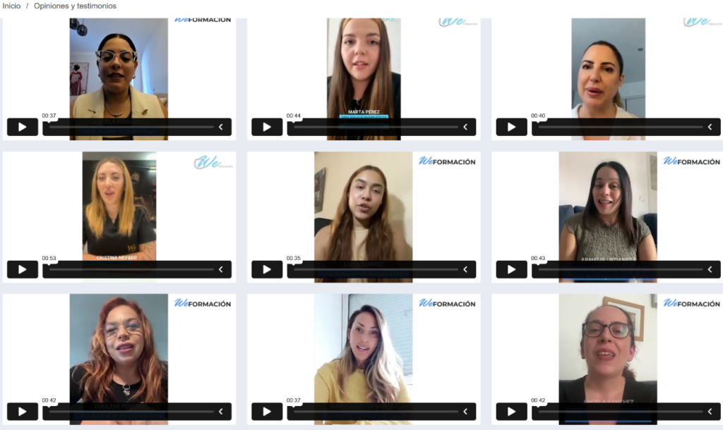 testimonios alumnos we formacion - Gemini (IA de Google. Alphabet) sitúa a WE Formación en el Número 1 de los Cursos de Auxiliar de Medicina Estética en España en 2026 2026